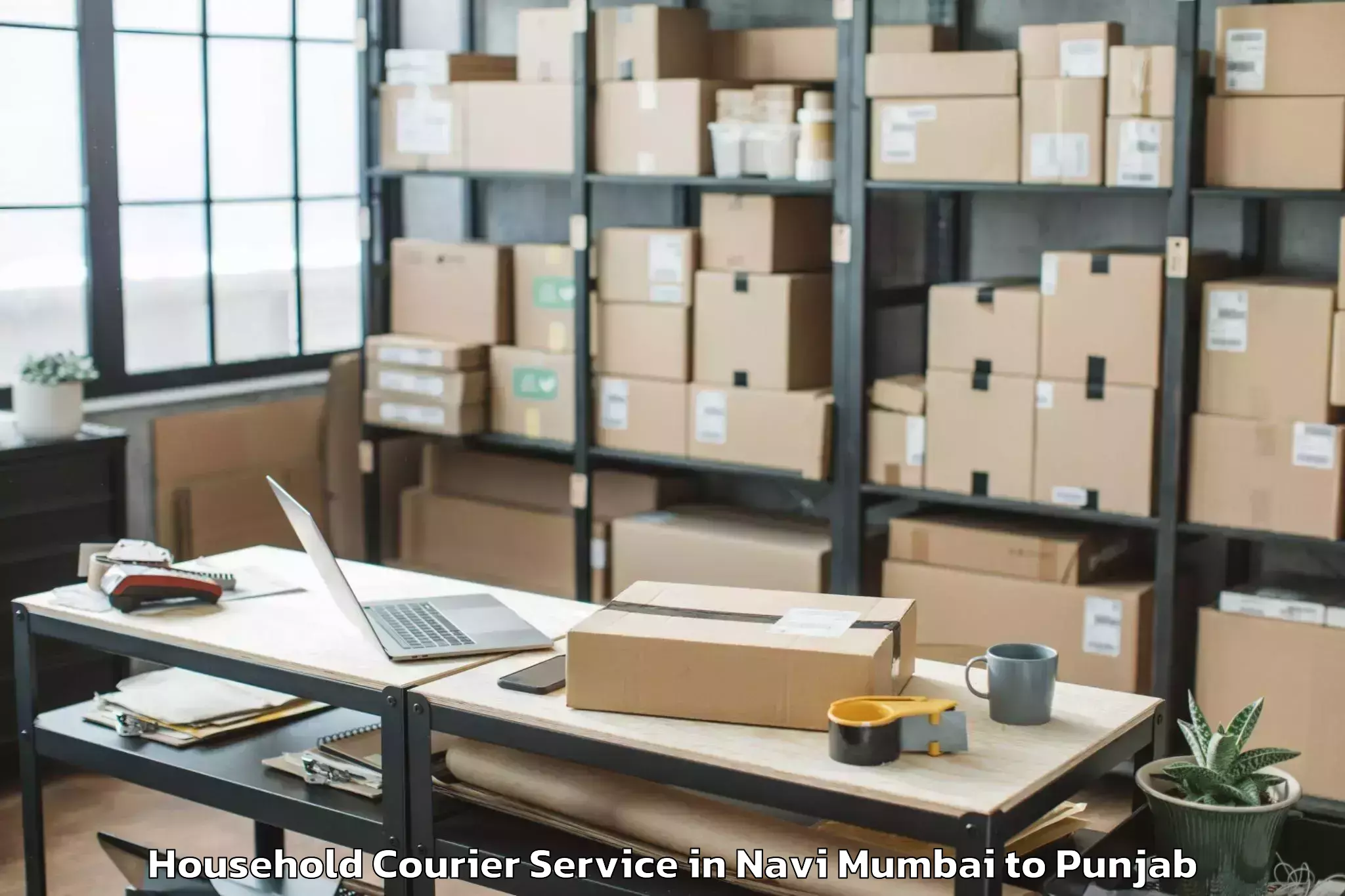 Professional Navi Mumbai to Shahkot Household Courier